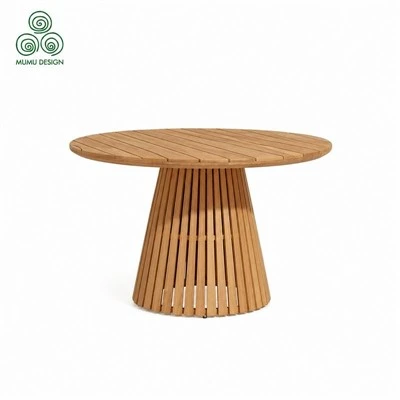 Ochiq Teak dumaloq kofe stoli